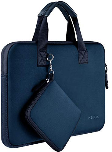 Laptop Sleeve Elastic Neoprene Case Compatible with 13-14 inch MacBook Air/Pro M1 M2, XPS 13, Surface Laptop 13.5, Water Repellent Notebooks Hand Bag with Handle and Small Case,D02B01