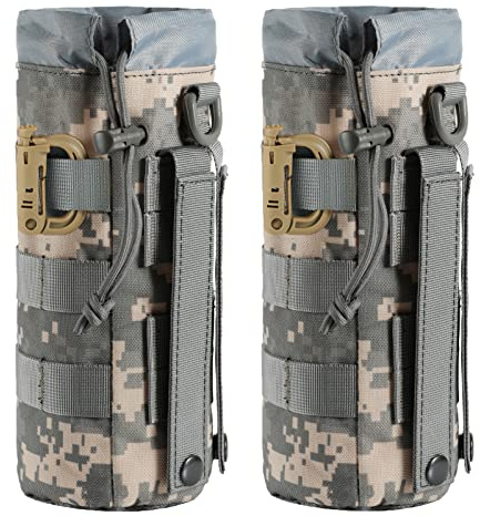 2 Pack Tactical Molle Gear Pouches, Military Back Pouch, Molle Attachments Waterproof Small Utility Pouch (ACU)