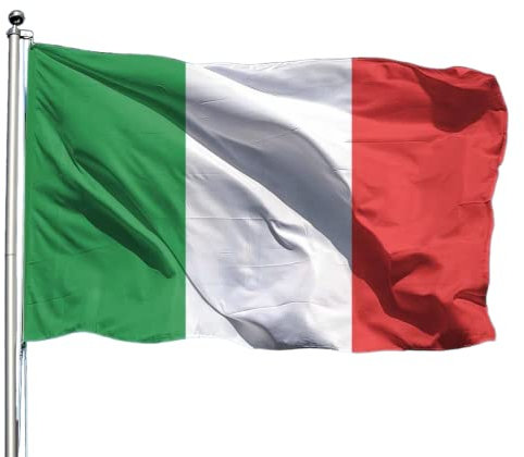 Ns Produzione Bandiere Bandiera Italia Tessuto Nautico 130gr.mq. Esterno Ottima Resistenza al Vento