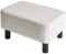 YMYNY Rechteckiger Fußhocker Sitzbank, 42 x 29 x 23 cm, Gepolsterter Hocker aus PU-Leder, mit Holzbeinen, platzsparend, stabil, wasserdicht, für Zuhause, Flur, Büro, Weiß HD-HRF-BD212