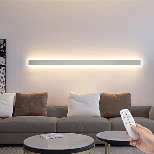 HMAKGG LED Wandleuchte Innen Dimmbar Wandlampe LED mit Fernbedienung 3000K-6000K Wandbeleuchtung Innen für Wohnzimmer Schlafzimmer Treppenhaus Flur,40w/120cm