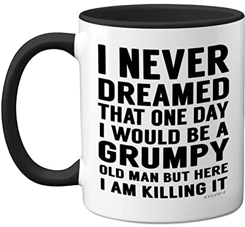 Stuff4 Grumpy Old Man Mug, Grandad Gifts, Dad, Father’s Day or Christmas Novelty Mug, Funny Gifts, Perfect Birthday Present, Funny for Men, 11oz Black Ceramic Dishwasher Safe