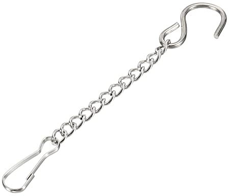sourcing map Hanging Chain with Hooks Clips 3.94 Inch Garden Plant Hangers for Signboard Chalkboard Basket Lantern Wind Chime, Stainless Steel Pack of 4