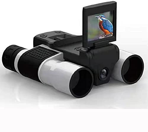 SMJY Binocolo per Adulti Fotocamera Digitale 1080p 2.0 LCD 12x32 Telescopio Nero Pieghevole con Fotocamera Digitale Integrata Regali di Caccia per Gli Uomini