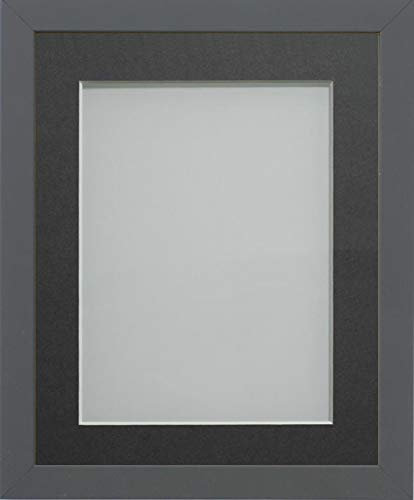 Frame Company Allington Grey Photo Frame with Grey Mount, A4 for 10x6 inch, fitted with perspex