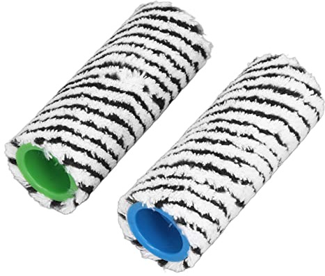 PENO Hard Floor Cleaner Roller, Low Noise Microfiber Wet Dry Dual Use Replacement Brush Roller for Karcher FC3 FC3D FC5 FC5D FC7 Black