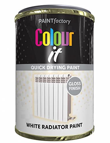 AHS White Radiator Paint Tin 300ML - Quick Drying Effect - Premium Gloss Finish - Suitable For Interior & Exterior Use - Hard Wearing Brush On Paint - All Purpose Radiator Paints - White, 300ML (3)