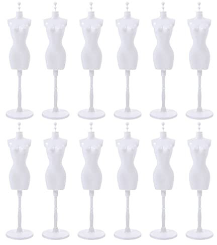 Toyvian Kleiderbügel 12 Stücke Puppenständer Puppenhalter Mini Puppen Ständer Puppen Display Halter Kleiderbügel für Barbi Schaufensterpuppe Puppenkleidung Puppenkleid Actionfigur Modell