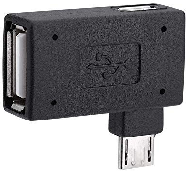 TV xStream Adaptador OTG, adaptador de puerto USB de ángulo 90*L, cable micro OTG compatible con Firestick de 2ª generación, 3ª generación y 4K, smartphones Android, tabletas, Rii, teclados Logitech,