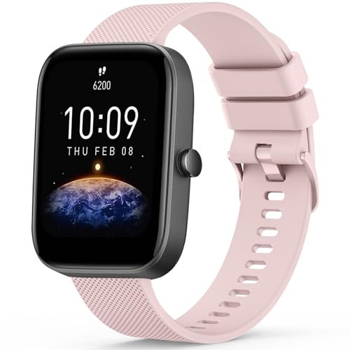 ZGCE Armband für Amazfit Bip 3 Armband/Bip 3 Pro/Bip U/Bip U Pro/Bip Lite, 20mm Silikon Armbänder Wasserdichtes Sport Ersatzarmband Damen Herren für Amazfit GTS 4 Mini/GTS 2 Mini/GTR Mini