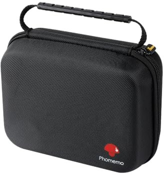 Phomemo Drucker Tasche, Tragbare Tasche für M221/M220/M110/M120/M200/M04S/M04AS Etikettendrucker, Stoßfest,Wasserdicht, Halter Tasche für Etikettendrucker mit Band,mit Netztasche für Zubehör (Schwarz)