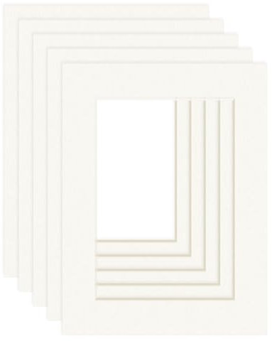 DEHA Design Passepartout (5er Set) Karton 30x40 cm für Bilder im Format 20,5x29,5 cm (DIN A4), Elfenbein