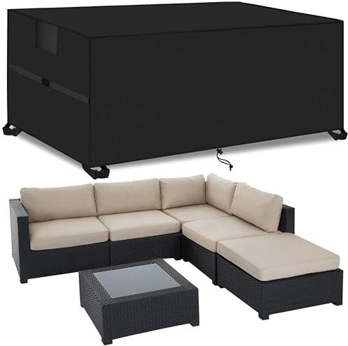 Outdoor Garden Furniture Covers,200*200*90cm,Waterproof with Air Vent, 420D Heavy Duty Oxford Fabric,Patio Furniture Cover for outside Rectangle,Rectangular Table and Chair Set, Rattan Furniture Set