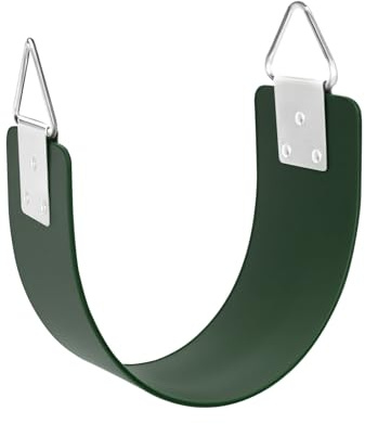 Swing Seat with Metal Triangle Ring 30.4 x 5.9 Inch, Heavy Duty Swing Set Replacement Accessories for Kids & Adults Outdoor, Playground,Trees, Backyard- Green(Support 300LB)