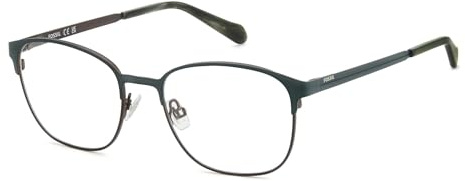 Fossil Brille mit Sehstärke für Unisex optional mit Sonnenbrillentönung oder Blaulichtfilter, Quadratisch, gefertigt aus Metall (inklusive Brillenetui) | Gefertigt aus Metall, optional mit Sonnenbrillentönung oder Blaulichtfilter, inklusive Brillenetui