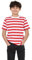 Grunge Wear® Children’s Kids Unisex Striped T-Shirt - Boys Girls Crew Neck Short Sleeve Red White Stripes School Book Week Casual Summer Cotton Tee Top (9-10 Years)