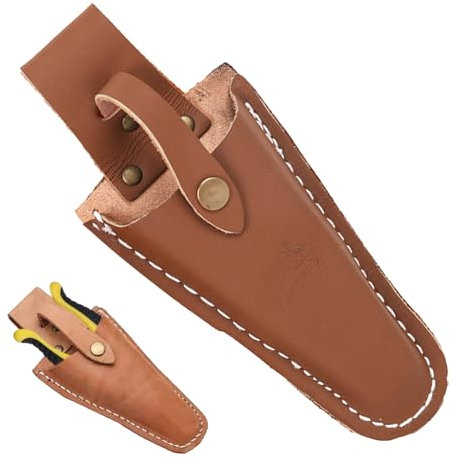Funda para Podadora De Jardín Funda De Cuero para Podadora Funda De Piel para Tijeras De Podar Bolsa De Poda para Jardinería Soporte para Alicates De Poda, Tijeras O Cuchillo De Jardín