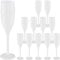 WELLGRO Lot de 12 flûtes à champagne 150 ml en plastique blanc incassables sans BPA réutilisables