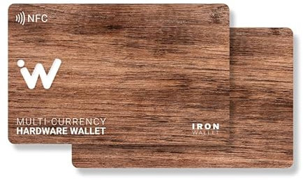 IronWallet NFC-Karte - 2er-Pack - Design Holz für Cold-Crypto-Wallet - Aufbewahrung für Bitcoin, Ethereum & andere - Offline-Hardware Wallet mit erhöhter Sicherheit - Speicherung Ihrer Seed-Phrase