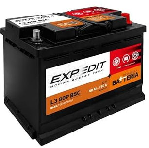 La Casa della Batteria Batteria Auto Expedit Moving Energy Tech Batteria 12v Batteria Auto 80Ah 730A L3 80P DX Dimensioni 27.8×17.5×19 cm Senza Manutenzione Pronta all'Uso Made in Italy