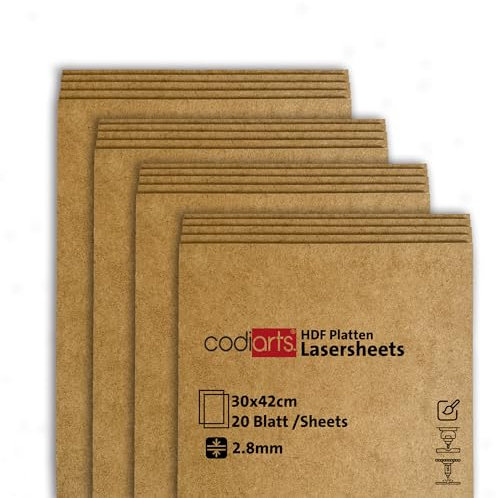 codiarts HDF Platten 30x42cm 2.8mm | Hochdichte Holzfaserplatte | Perfekt für Laserschneiden & Basteln | Hohe Stabilität | Glatte Oberfläche | Umweltfreundlich (20)