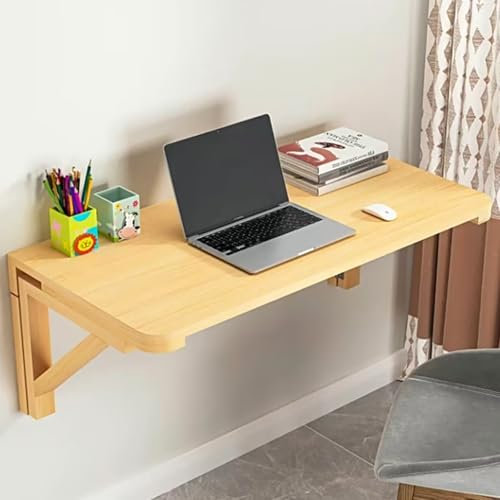 Wandklapptisch Klapptisch Wand Wandtisch Klappbar, Wandmontierter Tisch, Kleiner, Platzsparender, Klappbarer Klappschreibtisch Aus Massivem Holz for Esszimmer, Arbeitszimmer, Küche, Balkon(80 * 40cm)