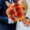 M METERXITY Brautsträuße für die Braut, künstlicher Blumenstrauß für Hochzeit Brautsträuße für Braut/Brautjungfer, Sträuße mit Seidenband [Rot]