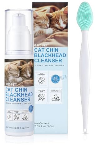 GJYC PET Kit de soin pour l'acné de chat et l'acné de chat - Élimine en douceur les points noirs, prend soin de l'animal de chat douceur et de fraîcheur - 60 ml