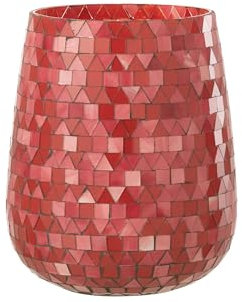WINDLICHT MOSAIK DREIECK Glas ROT/ROSA Large