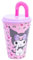 Stor Kuromi Wiederverwendbarer Kinderbecher mit Deckel und Strohhalm, 430 ml