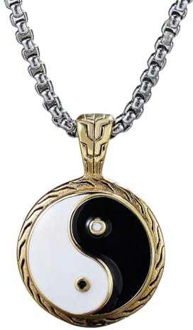 Sumpgle Titan Stahl Yin Yang Bagua Anhänger Halskette Instagram Trend Vintage Stil Unisex Tai Chi Symbol Modeschmuck