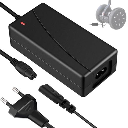 GOMETY Hoverboard Ladekabel, 42V 2A 3-polig AC Netzteil Ladegeräte für e-Scooter, Akku Ladegerät für Elektro Scooter, Power Netzteil Adapter für Elektrischen Selbstausgleichender Roller e-Scooter