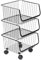 Warmiehomy 3 Tier Vegetable and Fruit Storage Basket Rack, Stackable Metal Vegetable Storage Baskets on Wheel for Kitchen, Veg Rack, Black, 41.5×33×60cm