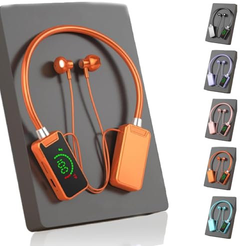 Foihletpath Sports Karaoke Bluetooth Earphones, Delicioush Sports Karaoke Bluetooth Earphones, Upgraded Bluetooths Neck Hanging Earbud Headset Faster, Live Broadcasting Audio Earbud (Orange)