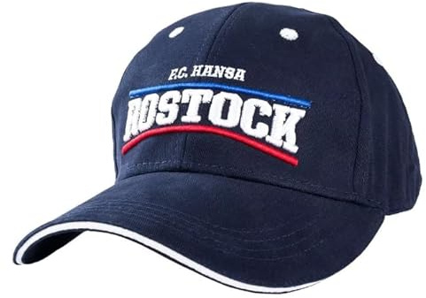 Hansa Rostock F.C Cap Navy – Offizielle Baseball Cap Herren & Damen – Blaues Fußball Fan Cap mit Logo – Verstellbare Größe Fanartikel