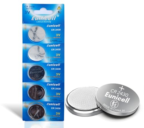 Eunicell - 50 CR2430 3V Lithium Coin Battery/Button Battery - Suitable for use in LED lights, Digital Voice Recorders, Toys, Blood Glucose, Cholesterol Testing, Meters, Toys