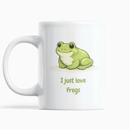 Gift Island Frog Mug for Women and Men - Adults - Frog Cup - Secret Santa Gift - Animal Mug as Farm Gifts Premium Ceramic 11oz Coffee Tea Cup - 350m