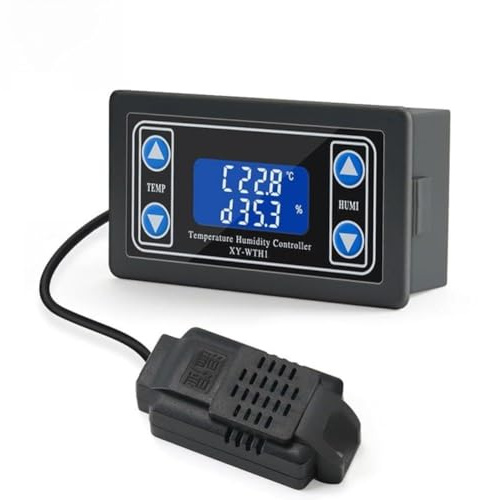 SPORTARC Contrôleur de température et d'humidité numérique XY-WTH1 Thermostat hygrostat, double relais de sortie, capteur SHT20, -20 à 60 °C, pour incubateur, serre