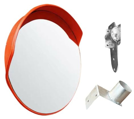 QLoztyse Specchio Convesso Specchio per Stradale Specchio Curvo per Incrocio Specchio Da Marciapiede Materiale PC Durevole Adatto Trafficate, 45 Cm