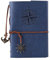 TILY Vintage nachfüllbar Notebook Premium PU-Leder Klassische Geprägte Travel Journal Tagebuch mit blanko Seiten und Retro Anhänger dunkelblau