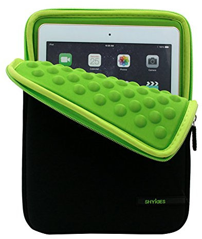 Neoprene Zipped Protective Sleeve Case Cover with Anti Shock Bubble Interior for Apple iPad 2017/iP/d Pro 9.7/ iPad Air 1/2/3/4 Green