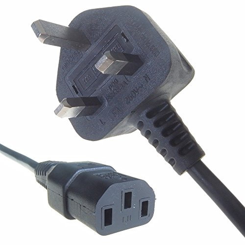 IEC Kettle Lead. Power Cable. Male 3 Pin UK Plug to female C13. PC, Monitor Cord (5m)