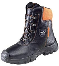 Lupriflex 1 Paar Eco-Hunter Basic durchtrittsicherer Sicherheitsstiefel mit Schutz Gegen Kettensägenschnitte, S1, Schuhweite 12 Orange/Schwarz Größe 50