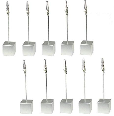 yootop10 Pcs Boden aus Kunstharz Tisch Anzahl Halter Bilder Karte Papier Menu Memo Clip Silber