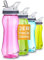 AceCamp Tritan 155349 Trinkflasche 2 Sportflaschen Auslaufsicher BPA-frei mit Trinkstrohhalm 550 ml Rosa