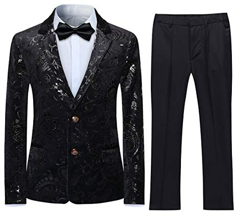 Pojkar Passar 2 stycken Bröllopsprom Page Pojkedräkt Slim Fit Cruises Party 3–15 År Tuxedojacka Byxor 4 Färger, Svart, 12 anni