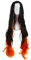 CoolChange Cosplay Perücke von Nezuko Kamado für Demon S Fans | Schwarz mit orangenen Spitzen