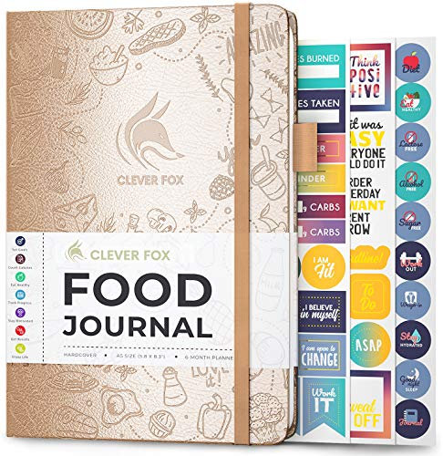 Clever Fox Lebensmittel Journal - Tägliches Ernährungstagebuch zur Verfolgung der Kalorien, Einhaltung einer gesunden Ernährung & Erreichen von Gewichtsverlustzielen - Perle