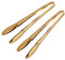 Meisha Stainless Steel Food Tongs, Metal Kitchen Tongs Non-Slip Grip, Heat Resistant Cooking Tongs Set for Ice, Serving, Barbecue, Buffet, Salad, Oven (9-Inch 2 Pieces) - Gold