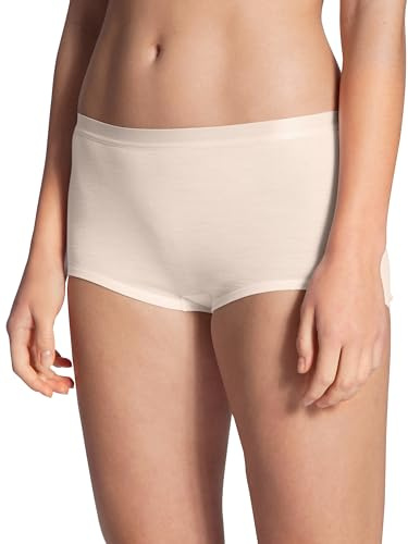 CALIDA True Confidence Panty, high Waist Damen, aus Wolle-Seide, Feinripp, temperaturausgleichend, geruchshemmend Light Ivory 40-42